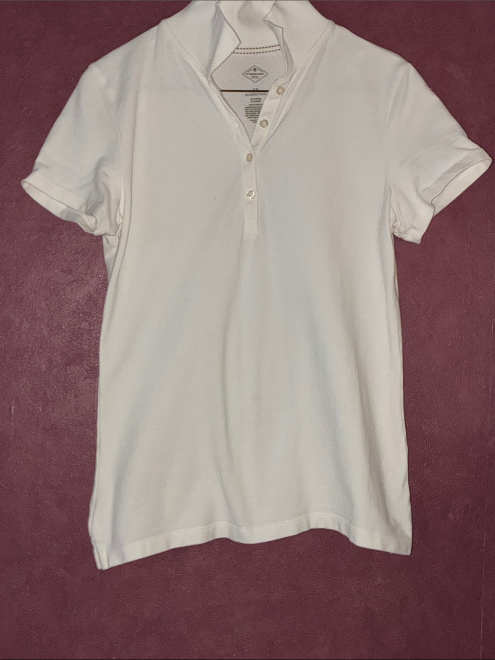 St. John's Bay White Short-Sleeve Button-Down Polo